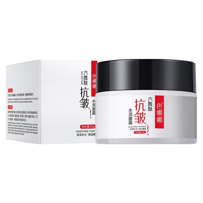 Moisturizing face cream with hexapeptide and hyaluronic acid Senana