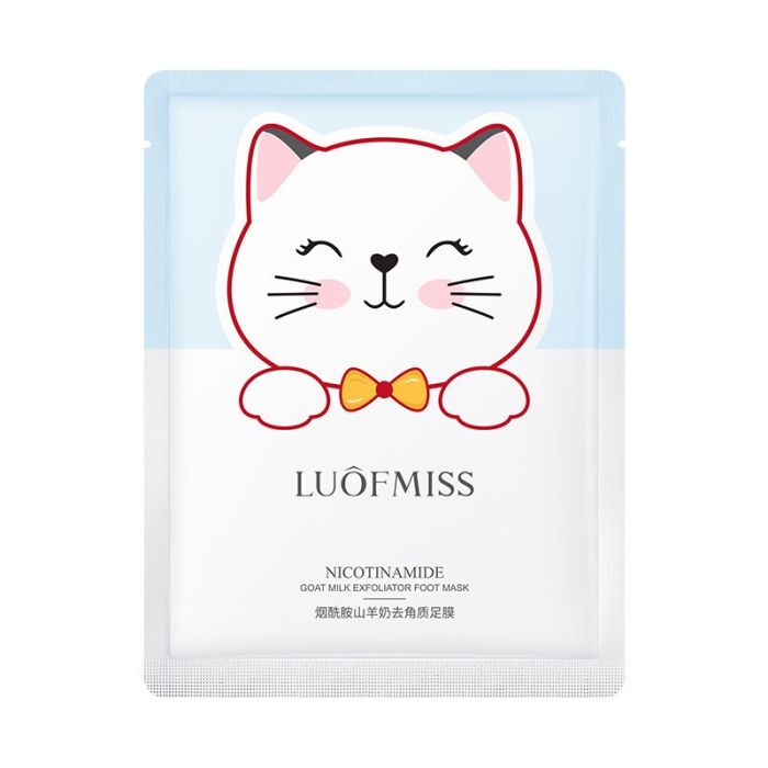 Goat milk foot peeling mask with niacinamide luofmiss