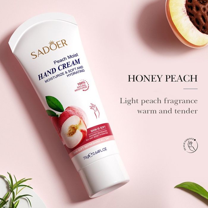 Sadoer hand moisturizing cream with peach extract